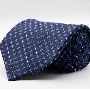 Made in Italy - 7-fold Blue Floral Handmade Tie